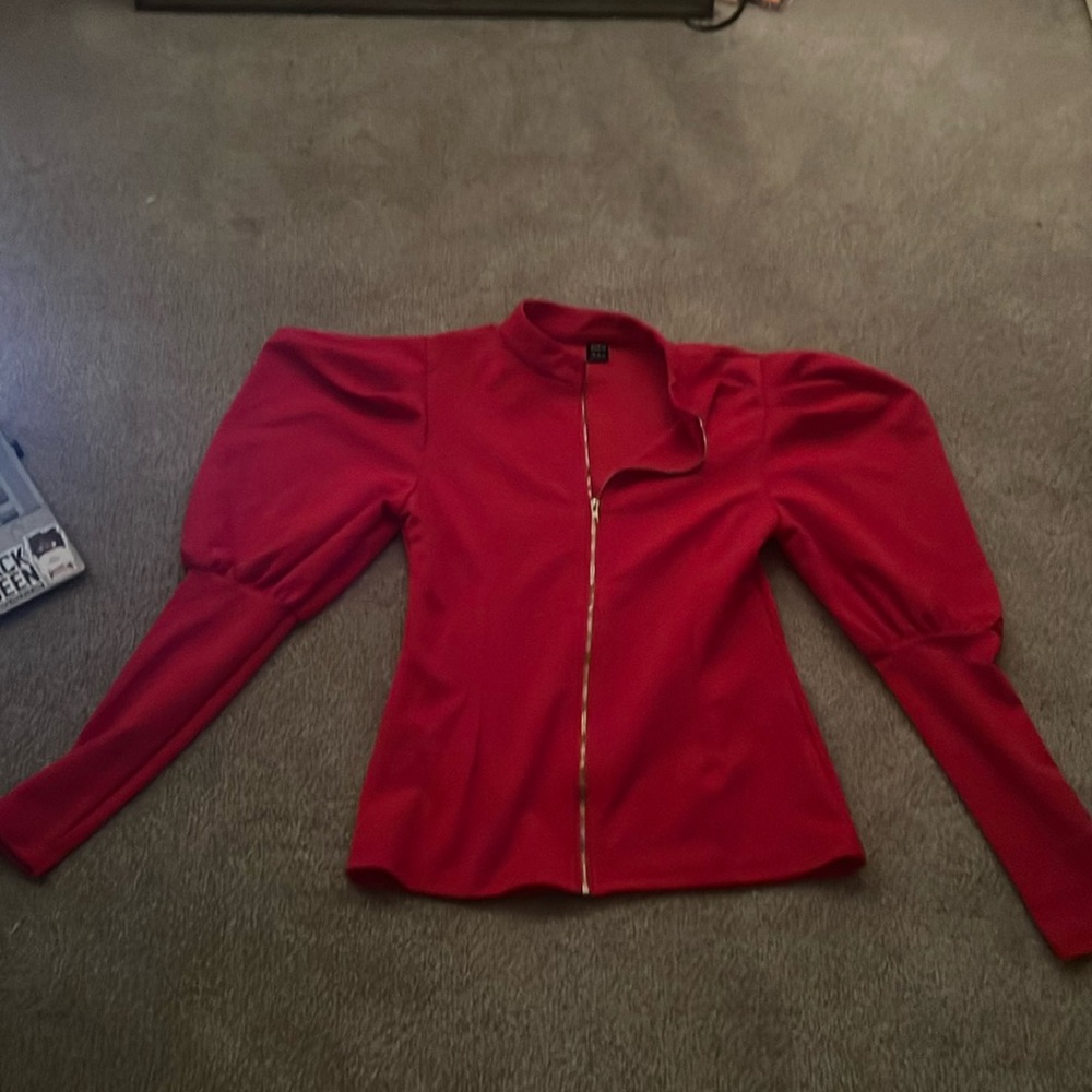 Red Jacket/Top with Puffed Sleeves